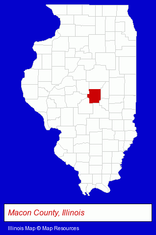 Illinois map, showing the general location of Mount Zion District Public Library