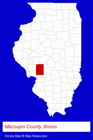 Illinois map, showing the general location of Terry Park Golf Course
