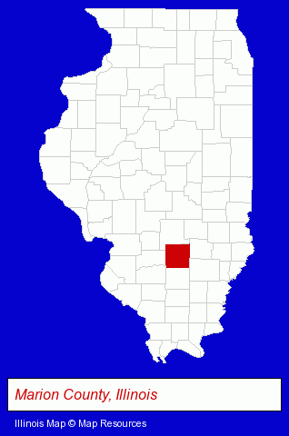 Illinois map, showing the general location of Selmaville School