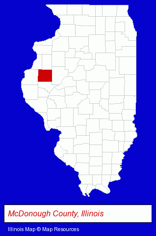 Illinois map, showing the general location of Macomb Dental Center