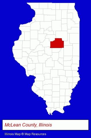 Illinois map, showing the general location of Chizmar Landscaping