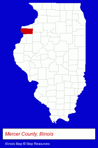 Illinois map, showing the general location of Sherrard Community Library