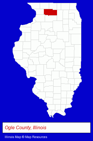 Illinois map, showing the general location of Jeannie's Just Sew Shop