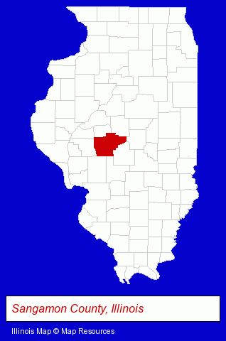 Illinois map, showing the general location of Athens State Bank