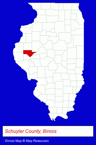 Illinois map, showing the general location of West Central Bank