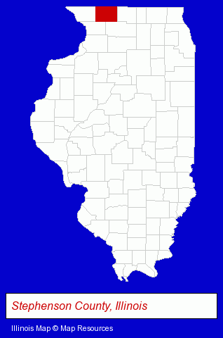 Stephenson County, Illinois locator map
