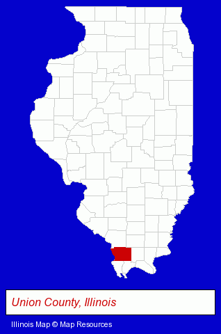Illinois map, showing the general location of Anna National Bank