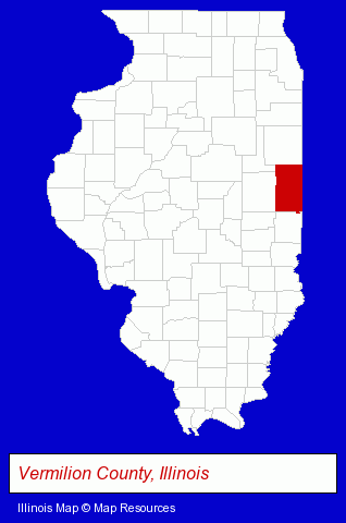 Vermilion County, Illinois locator map