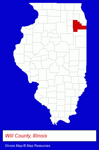 Illinois map, showing the general location of C B Conlin Landscapes Inc