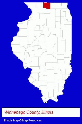 Illinois map, showing the general location of Kishwaukee Intermediate Dlvry