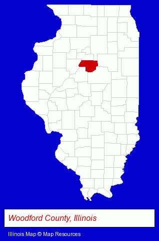 Illinois map, showing the general location of Goodfield State Bank