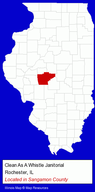 Illinois counties map, showing the general location of Clean As A Whistle Janitorial