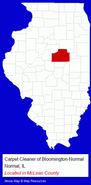 Illinois counties map, showing the general location of Carpet Cleaner of Bloomington-Normal