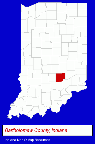 Indiana map, showing the general location of Landyn K Harmon