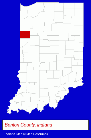 Indiana map, showing the general location of Gibson Furniture