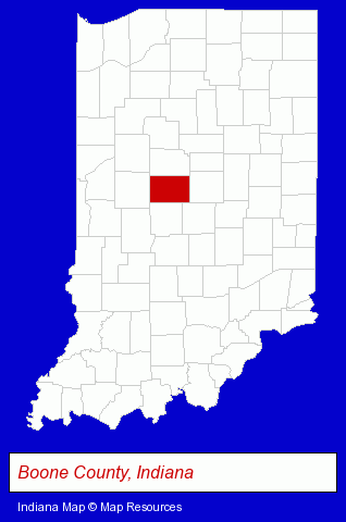 Indiana map, showing the general location of Kennedy Hardware