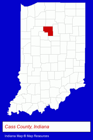 Indiana map, showing the general location of Gallery Home Furnishings