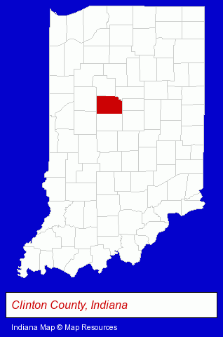 Indiana map, showing the general location of Mintel Internet Service