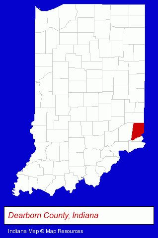 Indiana map, showing the general location of St Lawrence School