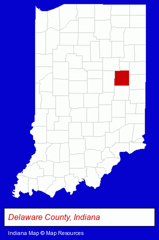 Indiana map, showing the general location of Ring for Service