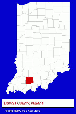 Indiana map, showing the general location of Sieberts