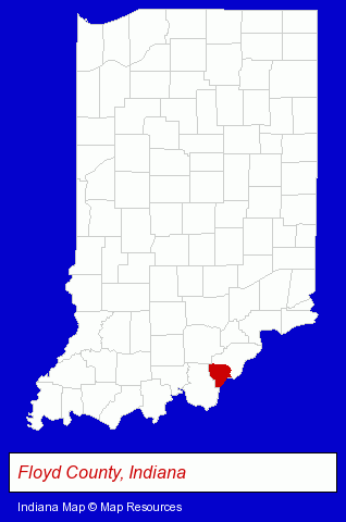 Indiana map, showing the general location of New Albany Public Library
