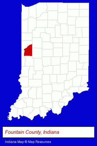 Indiana map, showing the general location of Covington Community School