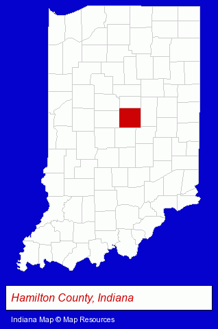 Indiana map, showing the general location of Conzer Security Inc