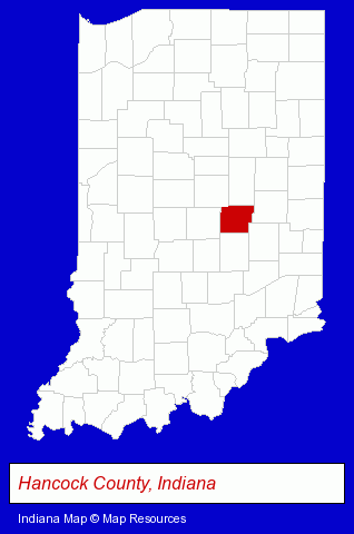 Hancock County, Indiana locator map