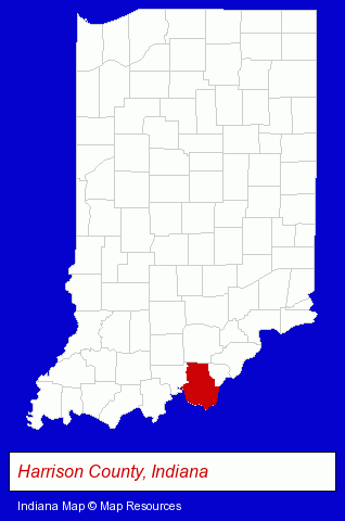 Indiana map, showing the general location of Portative Technologies
