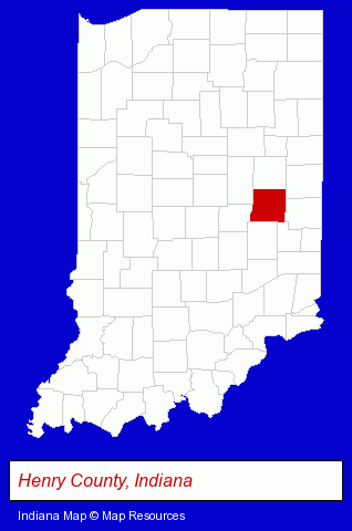 Indiana map, showing the general location of New Castle Street Department
