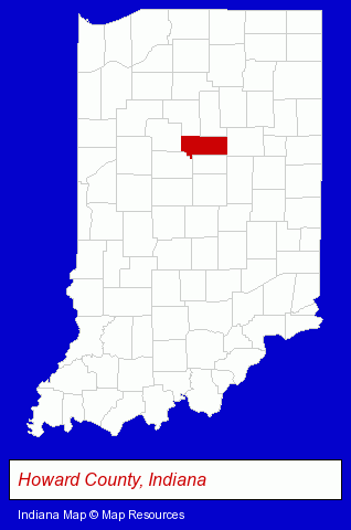 Indiana map, showing the general location of Decleene Optometry Inc