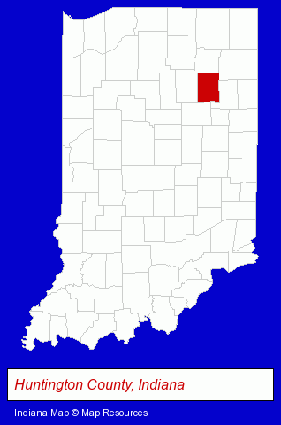 Huntington County, Indiana locator map