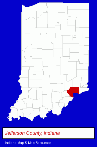 Indiana map, showing the general location of Columbus Embroidery Supply