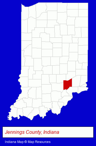 Indiana map, showing the general location of Sharynn's Quilt Box