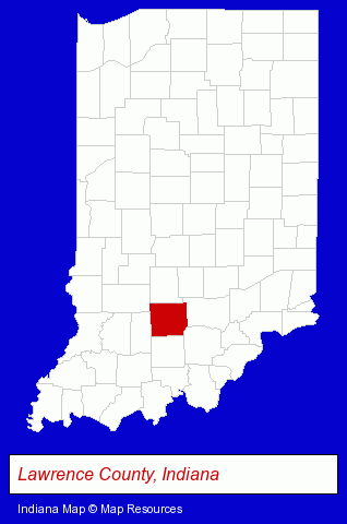 Indiana map, showing the general location of Indiana Limestone Institute