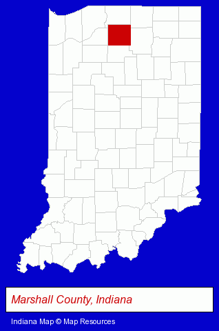 Indiana map, showing the general location of Bates Corporation