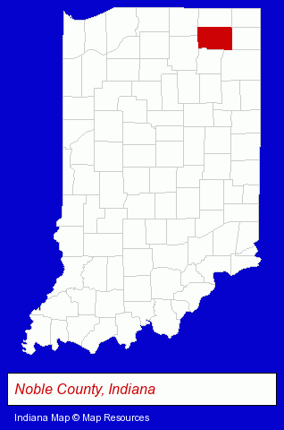 Indiana map, showing the general location of Kendallville Animal Clinic - Scott A Taylor DVM