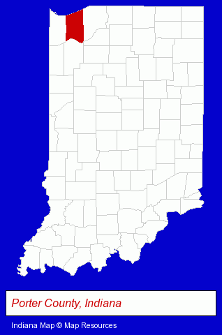 Indiana map, showing the general location of Eagle Aircraft