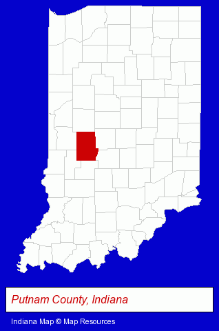 Indiana map, showing the general location of Trout Dental Lab