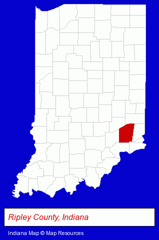 Indiana map, showing the general location of Weberding Carving Shop Inc