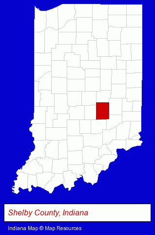 Indiana map, showing the general location of Harvester Federal Credit Union