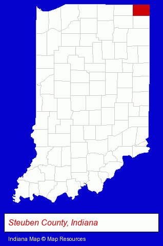 Indiana map, showing the general location of Pranger Enterprises