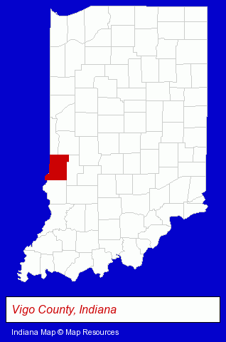 Indiana map, showing the general location of Arts Illiana