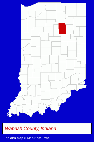 Indiana map, showing the general location of White's Institute