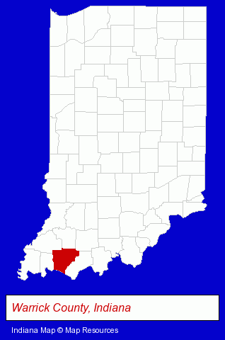 Warrick County, Indiana locator map
