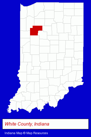 Indiana map, showing the general location of Monon Telephone Company