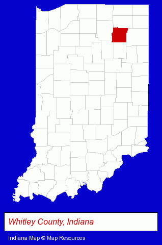 Indiana map, showing the general location of Country View Greenhouse