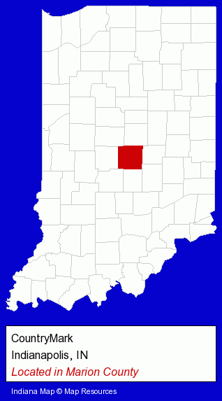Indiana counties map, showing the general location of CountryMark