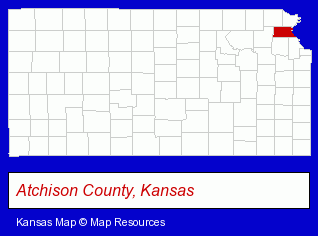 Kansas map, showing the general location of Eye Specialist Of Atchison